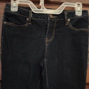 No Boundaries Women's Blue Skinny Jeans with Contrast Stitching